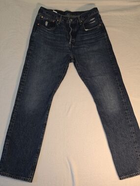 Levis 501 Mens Jeans Button Fly 30x30 Blue Denim Dark Wash